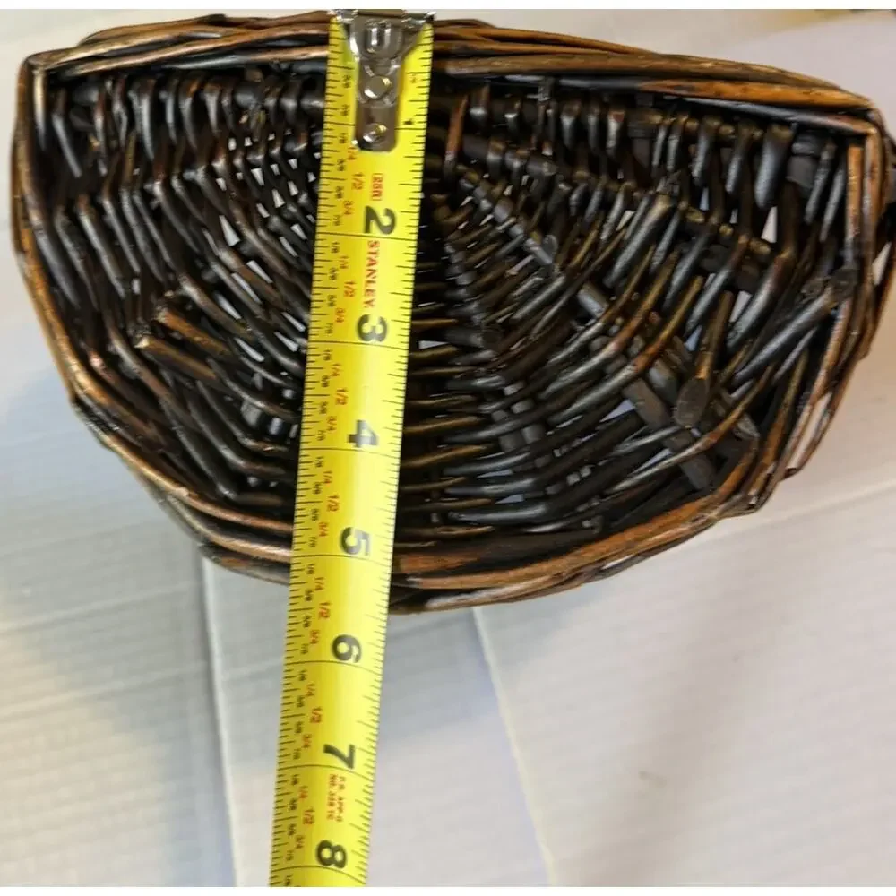 Vintage Basket Wall Hanging Dark Brown